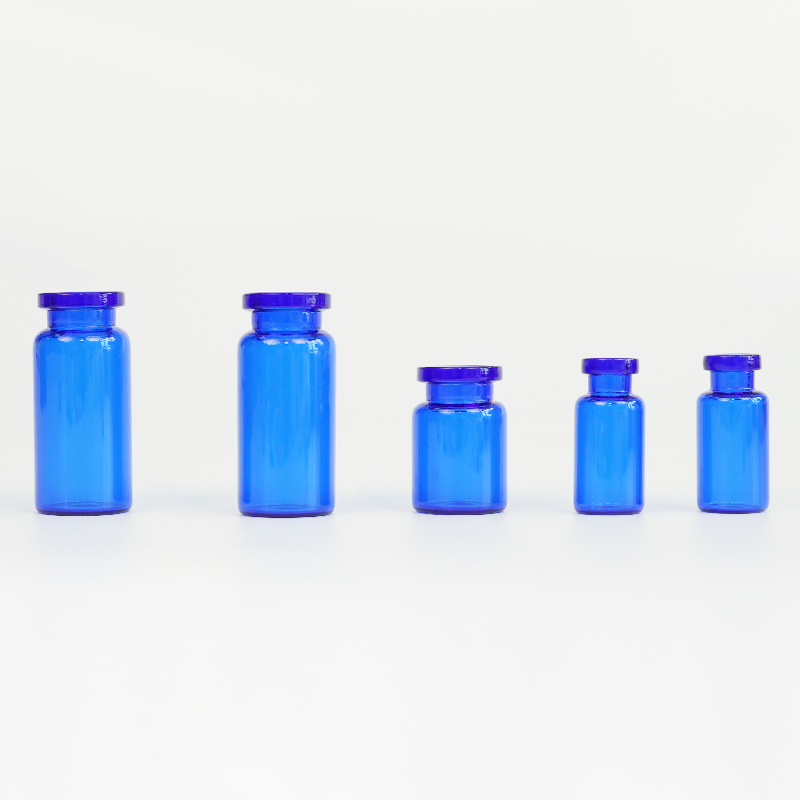 Vial de vidrio azul