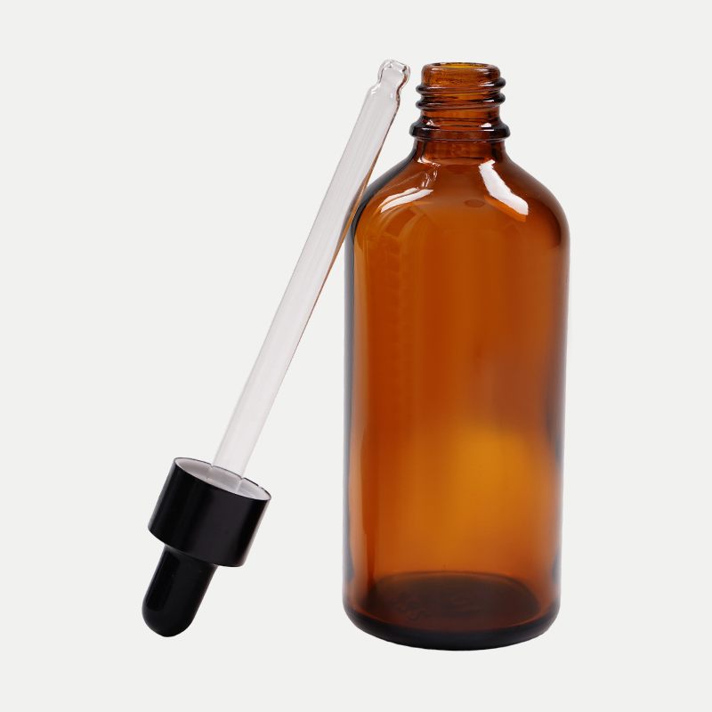Botella de aceite esencial de vidrio ámbar Botella de aceite esencial de vidrio ámbar