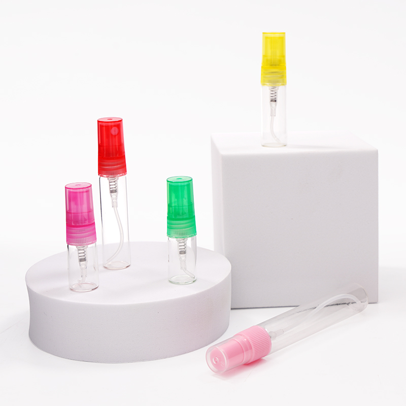 Mini botellas pulverizadoras de vidrio transparentes