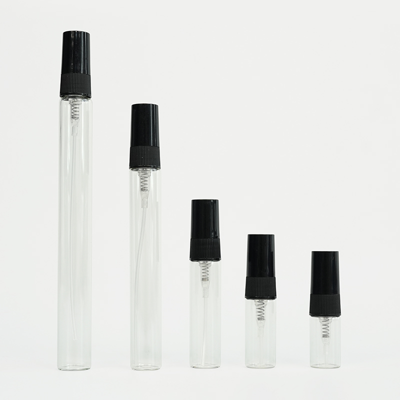 Mini botellas pulverizadoras de vidrio transparentes