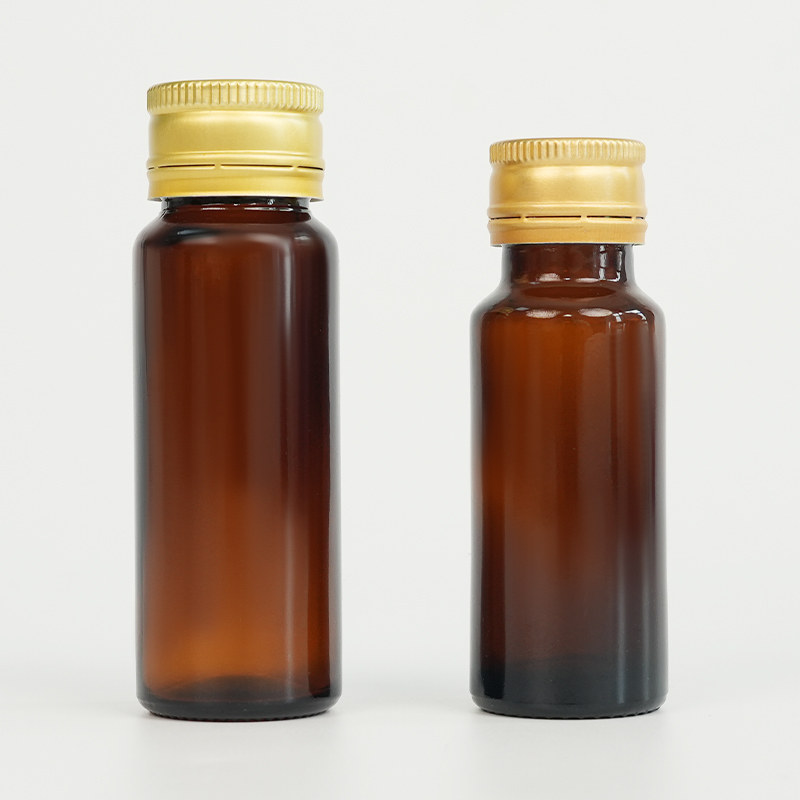 Botella de líquido oral de vidrio ámbar con cuello roscado