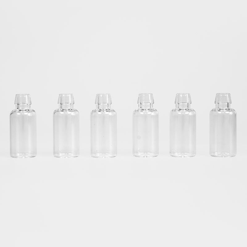Vial tubular de vidrio transparente