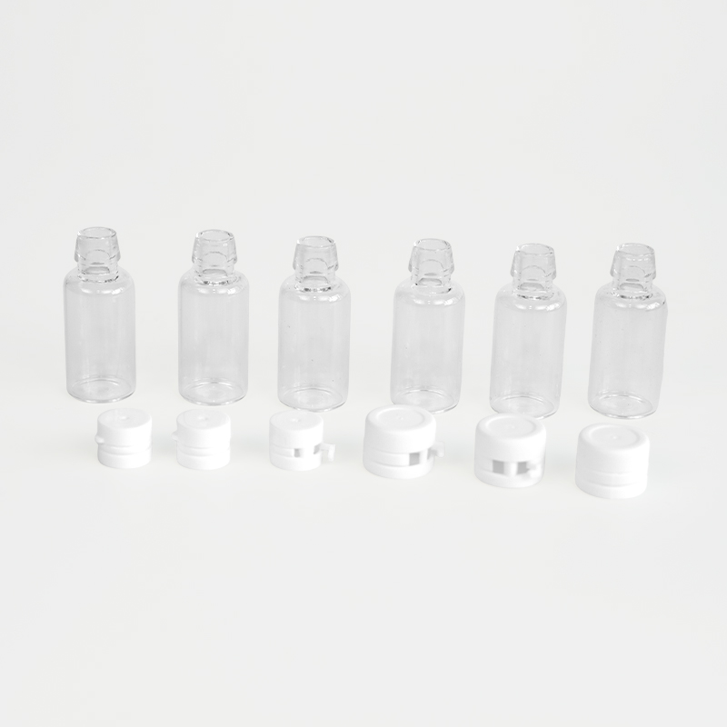 Vial tubular de vidrio transparente