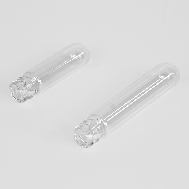 Vial tubular de vidrio transparente