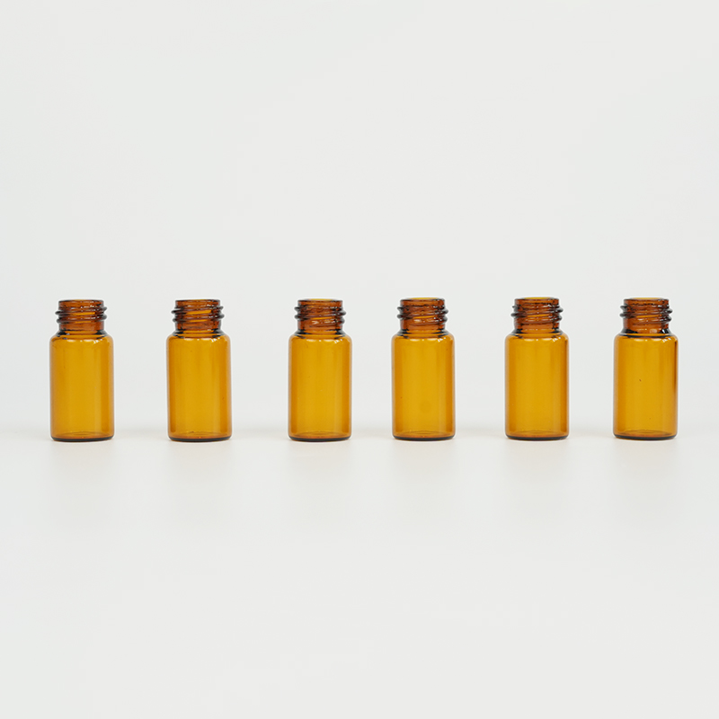 Vial tubular de vidrio ámbar