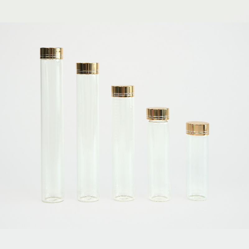 Vial tubular de vidrio transparente