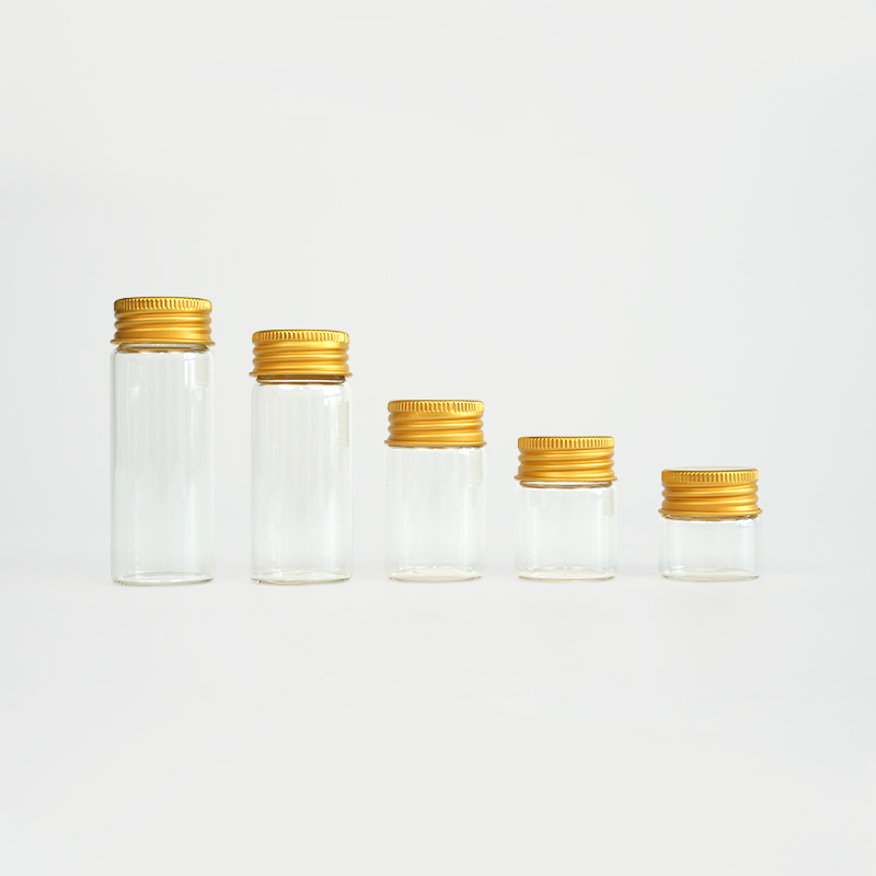 Vial tubular de vidrio transparente