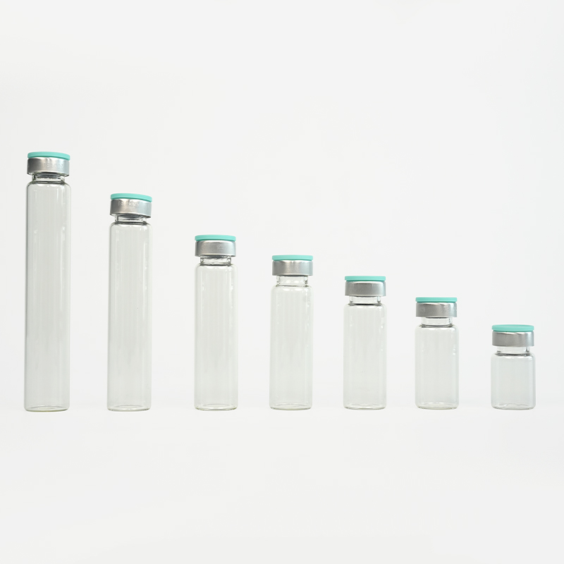 Vial tubular de vidrio transparente