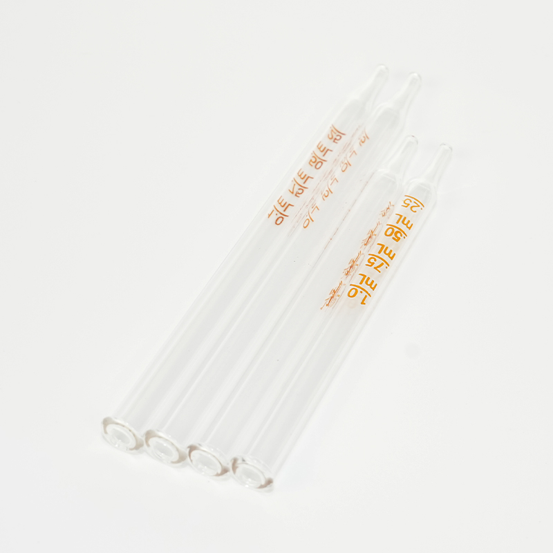 Vial tubular de vidrio transparente