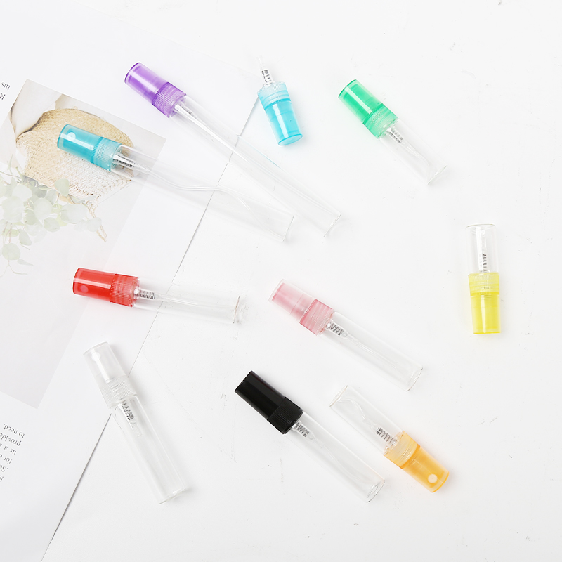 Mini botellas pulverizadoras de vidrio transparentes