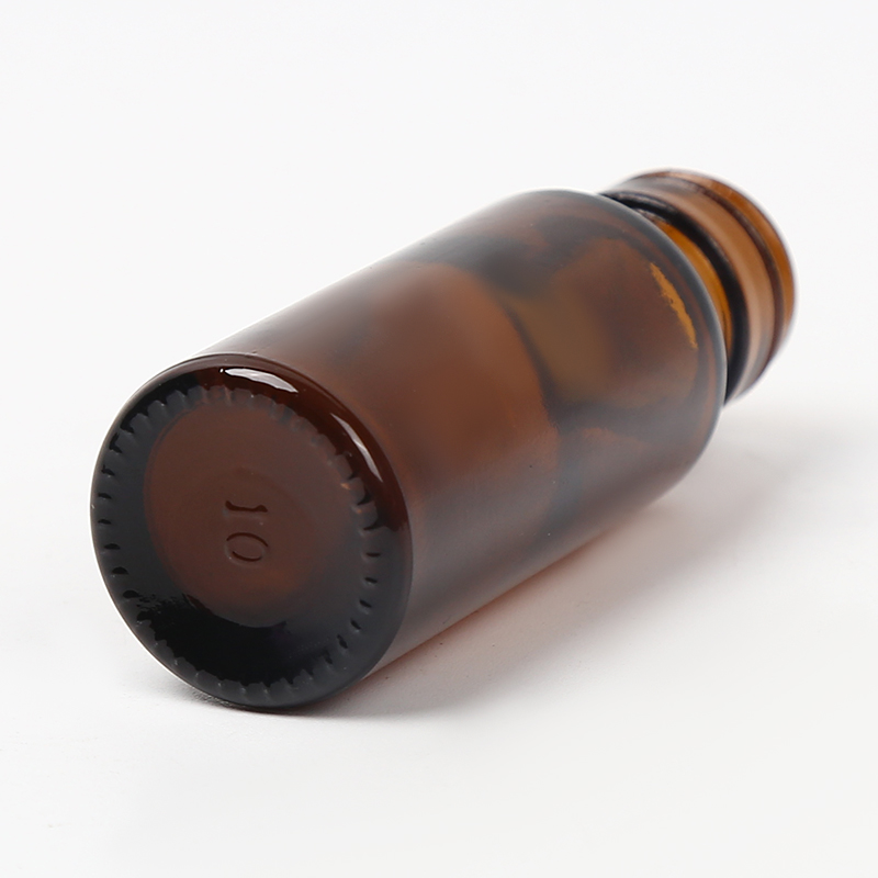 Botella de líquido oral de vidrio ámbar con cuello roscado