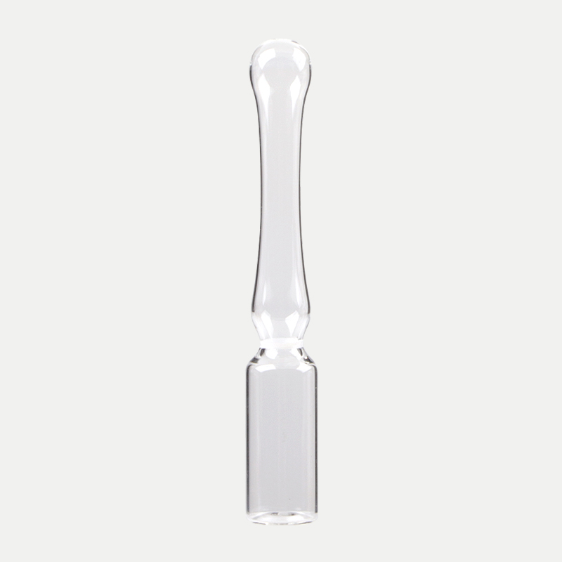 Ampolla de vidrio transparente con cuello curvo Ampolla de vidrio transparente con cuello curvo
